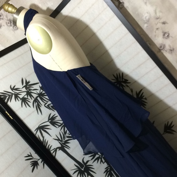 Midnight color chiffon gown by laundry - Picture 6 of 9